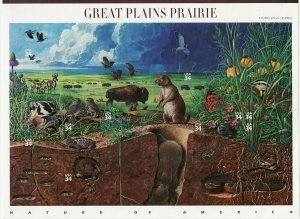 US 3506 MNH 34¢ Great Plains Prairie Wild Life & Flowers Full Pane of 10 VF