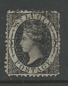 St. Lucia # 7  Queen Victoria  1d. 1864  (1)  Used