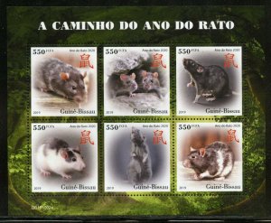 GUINEA BISSAU 2019 YEAR OF THE RAT  SHEET  MINT NH