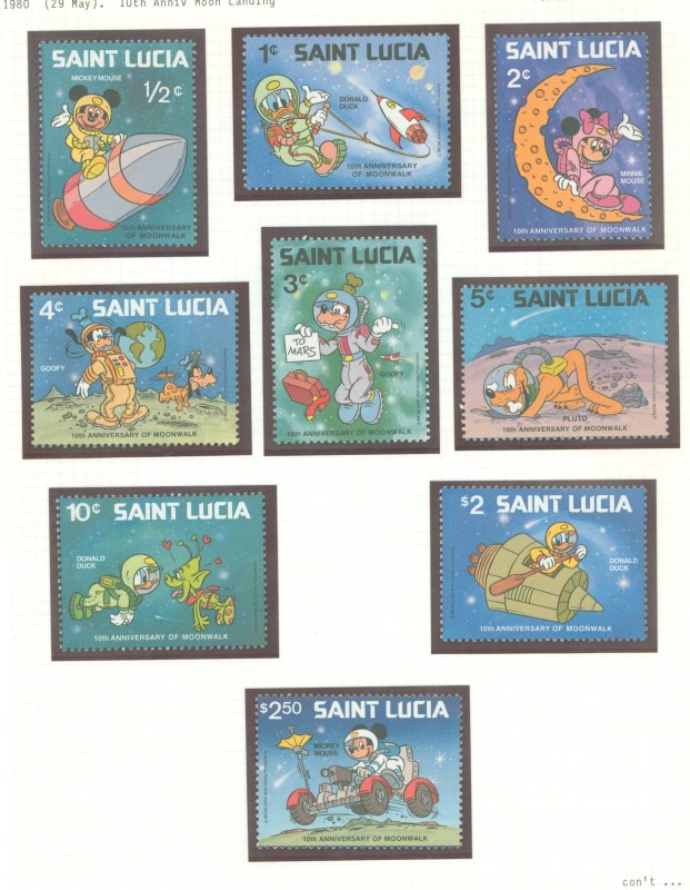 St. Lucia # Mint (NH) Single (Complete Set) (Disney)