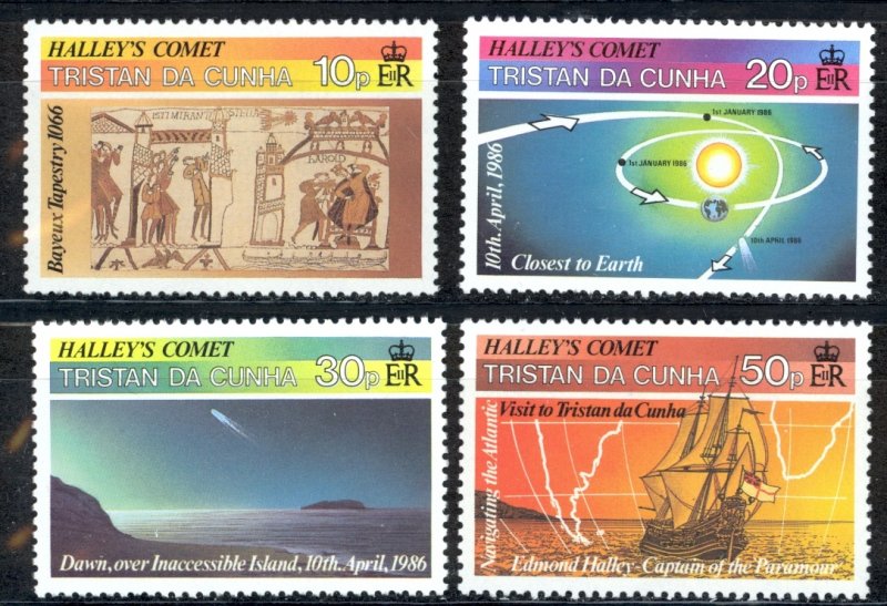 Tristan Da Cunha Sc# 384-387 MNH 1986 Halleys Comet