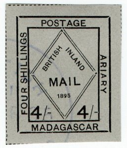 (I.B) Madagascar Postal : British Inland Mail 4/- (Ariary)