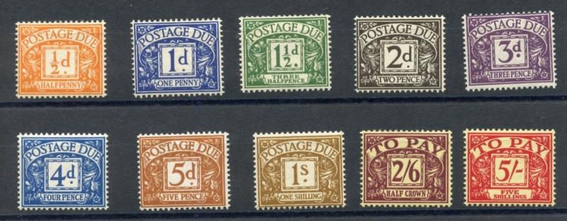 GREAT BRITAIN POSTAGE DUES SCOTT#J45/54 MINT N.H. (J55 & J54 LH) FULL O.G.