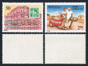 India 1113-1114,MNH. INPEX-1986,Jaipur.Palace,P.O.