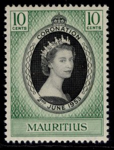 MAURITIUS QEII SG291, 10c 1953 CORONATION, NH MINT.