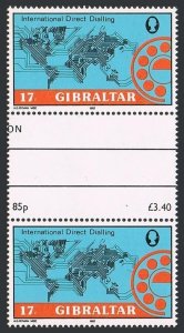 Gibraltar 440 gutter, MNH. Mi 456. Direct Telephone Dialing System 1982, Map.