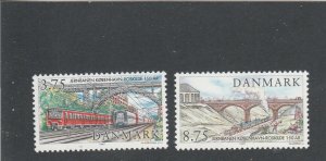 Denmark  Scott#  1075-1076  MNH  (1997 Copenhagen-Roskilde Railway)