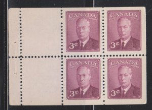 Canada, 3c King George VI (SC# 286b) MNH BOOKLET PANE