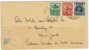 Uruguay 1910 Montevideo cancel on cover to the U.S.