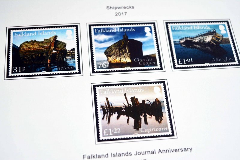 COLOR PRINTED FALKLAND ISLANDS 2011-2020 STAMP ALBUM PAGES (36 illustr. pages)