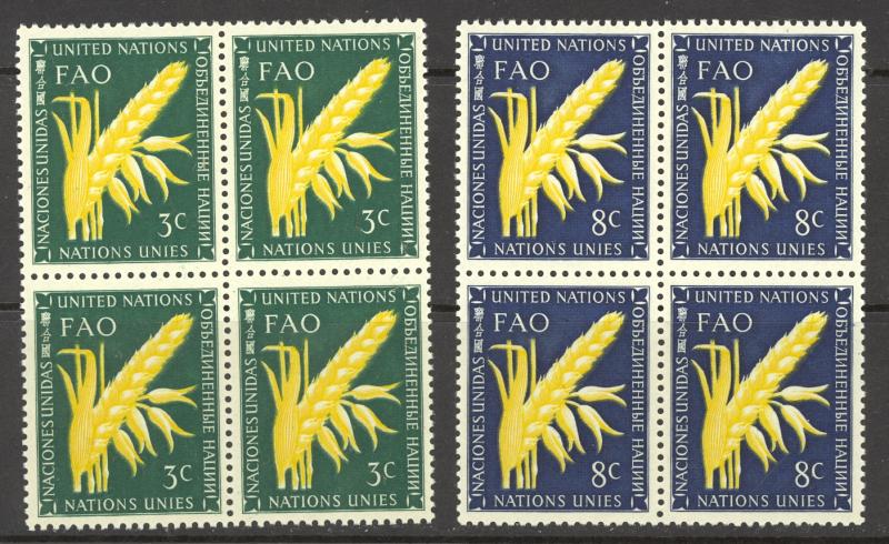 United Nations Sc# 23-24 MNH Block/4 1954 FAO Issue