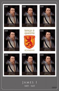 Gambia 2012 - King James I - English Royalty - Sheet of 8 - Scott #3431 - MNH