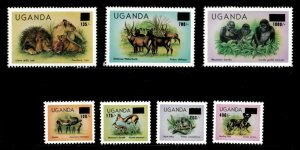 Uganda 1983 - WILDLIFE DEFINITIVES - Set of 7 (Scott #400-6) - MNH