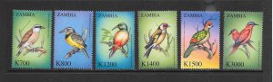 BIRDS - ZAMBIA #892-7 MNH