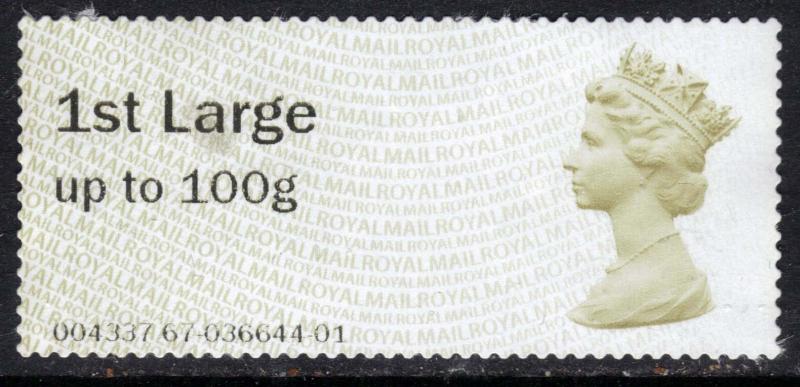 GB 2014 QE2 1st Large Post & Go Olive Brown No Gum Unused ( A1008 )