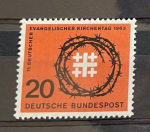 (1155) GERMANY 1963 : Mi# 405 SYNOD EMBLEM AND CROWN OF BARBED WIRE - MNH VF