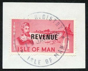 Isle of Man One Pound Deep Pink QEII Pictorial Revenue CDS On Piece