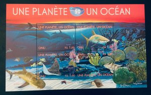 UN NY #1003-4, Geneva #519-20, Vienna #471-472 One Planet, One Ocean SS MNH