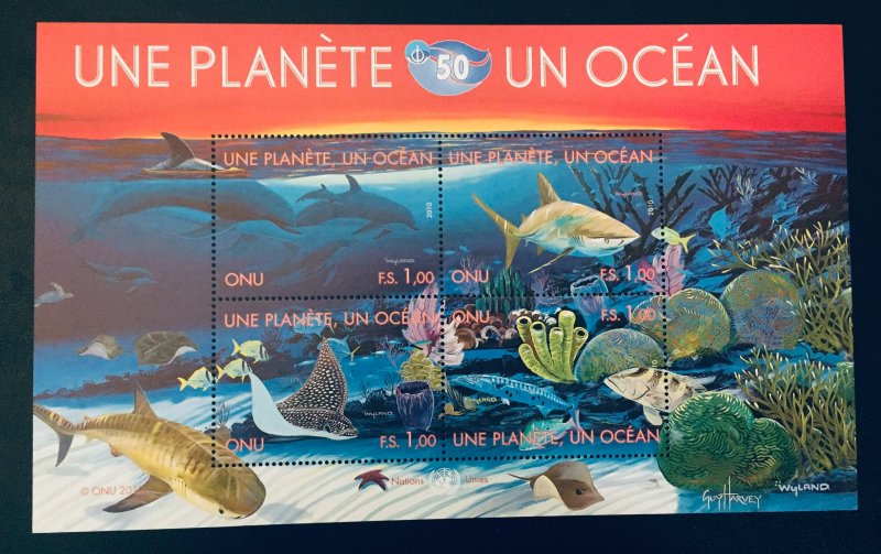 UN NY #1003-4, Geneva #519-20, Vienna #471-472 One Planet, One Ocean SS MNH