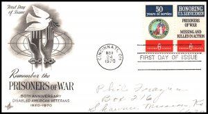 US 1421-1422 POW Disabled Veterans Artcraft Pencil FDC