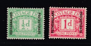 Bechuanaland x 2 MH Post Due (GB 0.5d & 1d overprinted)