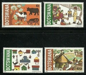 Album Treasures Botswana Scott # 295-298 Children's Drawings Mint NH