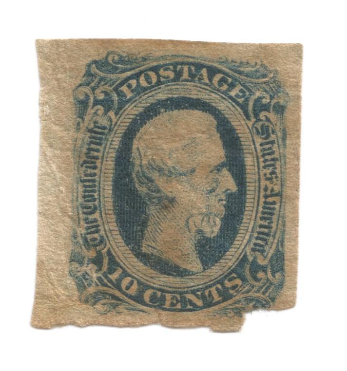 Scott # CSA-12 10cent Blue Davis 1863