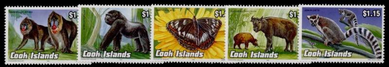 Cook Islands 1134-8 MNH Animals, Butterfly, Flower, Gorilla