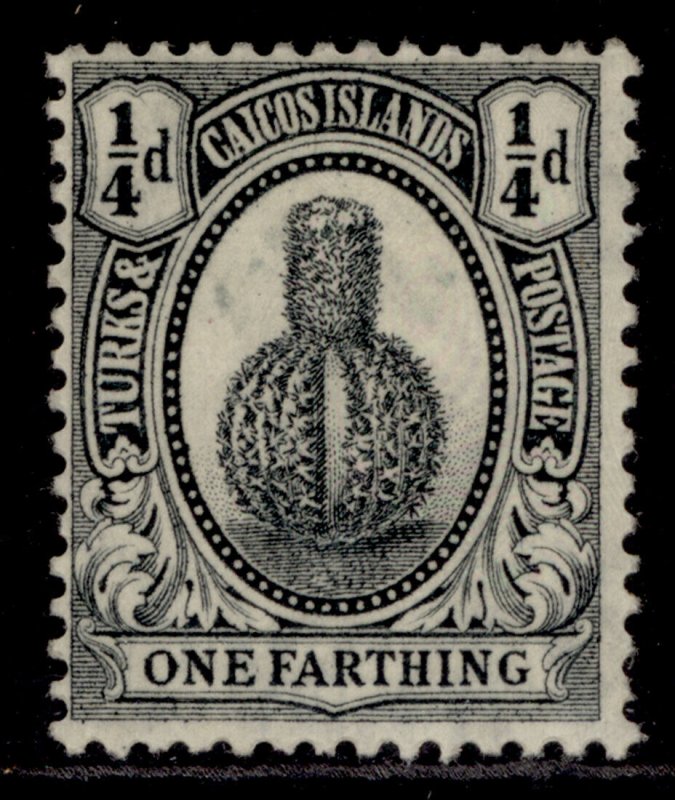 TURKS & CAICOS ISLANDS GV SG162, ¼d black, M MINT.