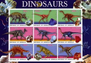 Somalia 2003 DINOSAURS & MINERALS Sheet Perforated Mint (NH)