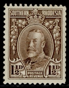 SOUTHERN RHODESIA GV SG16c, 1½d chocolate, M MINT. Cat £55. PERF 12