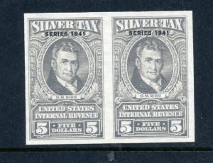 Scott RG70a-RG75a Silver Tax Revenue Imperf Stamp Pair Set (Stock RG73-3)