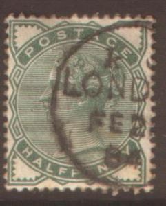 GB 1/2d deep green #78 SG164 used