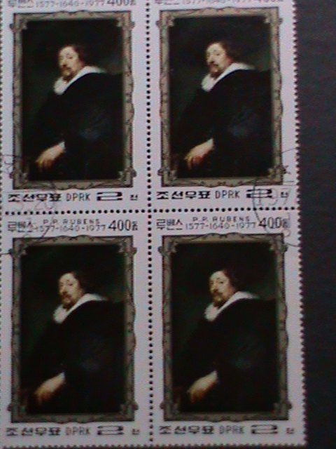 ​KOREA-1977- SC#1678 RUBENS 4OOTH ANNIVERSARY OF BIRTH CTO BLOCK VERY FINE