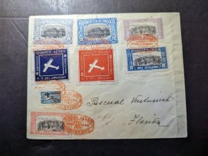 1925 Uruguay Airmail Souvenir Cover Montevideo to Florida Centenary Postmark