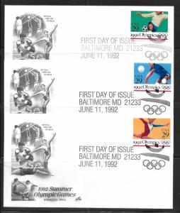 United States, 2637-41, Olympic Games Artcraft First Day Covers FDC