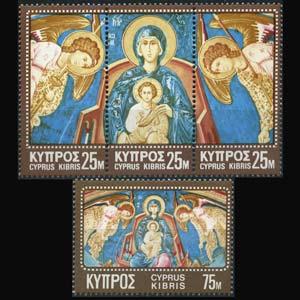 CYPRUS 1970 - Scott# 349-50 Christmas-Murals Set of 4 NH