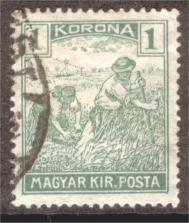 Hungary sc#341 1922 1k Harvesting Wheat used