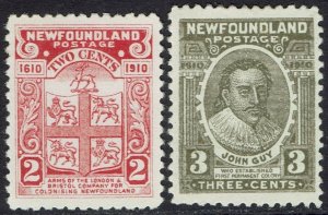 NEWFOUNDLAND 1910 GUY ISSUE 2C AND 3C PERF 12