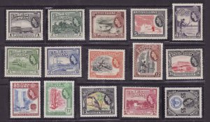 British Guiana-Sc#253-67- id13-unused LH og set-QEII-1954-