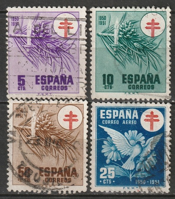 Spain 1950 Sc RA30-1,RAB3,RAC11 postal tax set used