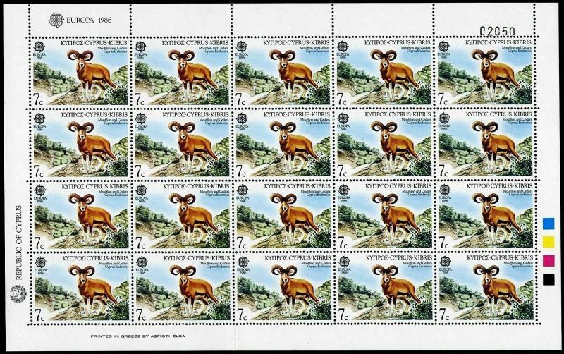 Cyprus 669-670 sheets,MNH.Michel 655-666. EUROPE CEPT-1986.Mouflon,Flamingos.