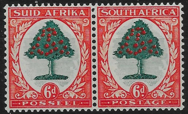 SOUTH AFRICA SG61 1937 6d GREEN & VERMILION MTD MINT 