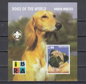 No. Ossetia, 2000 Russian Local. Dogs of the World s/sheet.