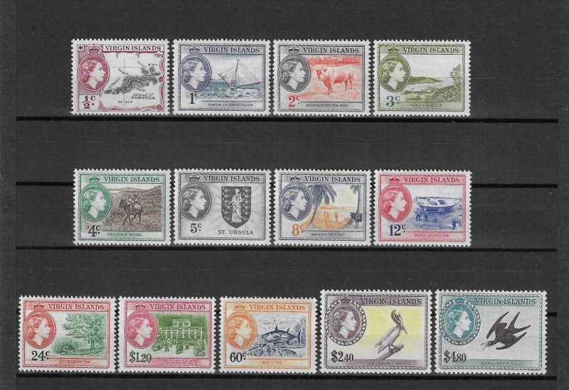 BRITISH VIRGIN ISLANDS 1956/62 SG 149/161 MNH