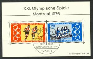 GERMANY WEST 1976 Montreal Olympics Semi Postal Souvenir Sheet Sc B532 CTO Used