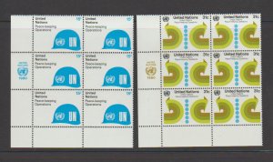 United Nations NY 320-321 Peace Keeping Operations Inscriptions Blocks of 6 LL