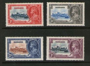 Barbados 1935 Silver Jubilee Sc 186-89 MH