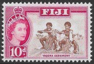 Fiji Scott 181 MNH 10d carmine and brown Yaqona Ceremony issue of 1964, QEII