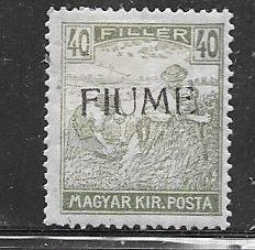 Fiume #12a   40f 1918  Hungary Overprint  olive green (MH)  CV $45.00